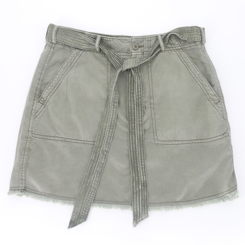 AMERICAN EAGLE TIE WAIST RAW‎ HEM MINI SKIRT